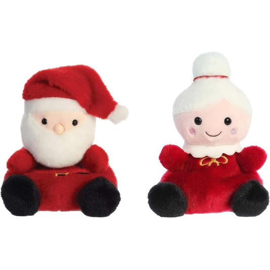 Aurora® Palm Pals™ Christmas Duo 5" Inch Plush Set, Santa Claus & Mrs. Claus