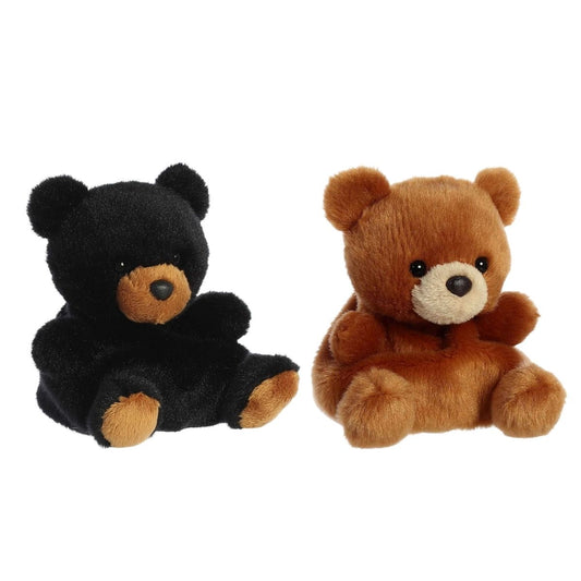 Aurora® Palm Pals™ Forest Duo 5" Inch Plush Set, Sleepy Black Bear™ & Artie Bear™