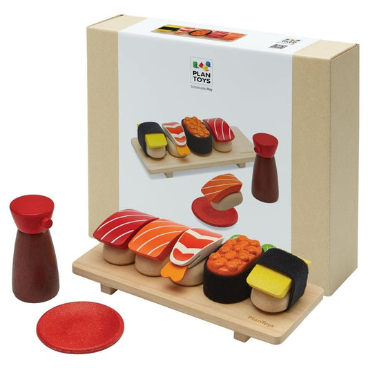 PlanToys® 8 Piece Wooden Pretend Play Sushi Set