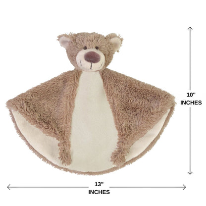 Happy Horse Bear Bella plush security blanket displaying a 10-inch height indicator graphic.