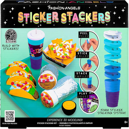 Fashion Angels 3D Modeling Foam Sticker Stackers System, Tacos and Burritos