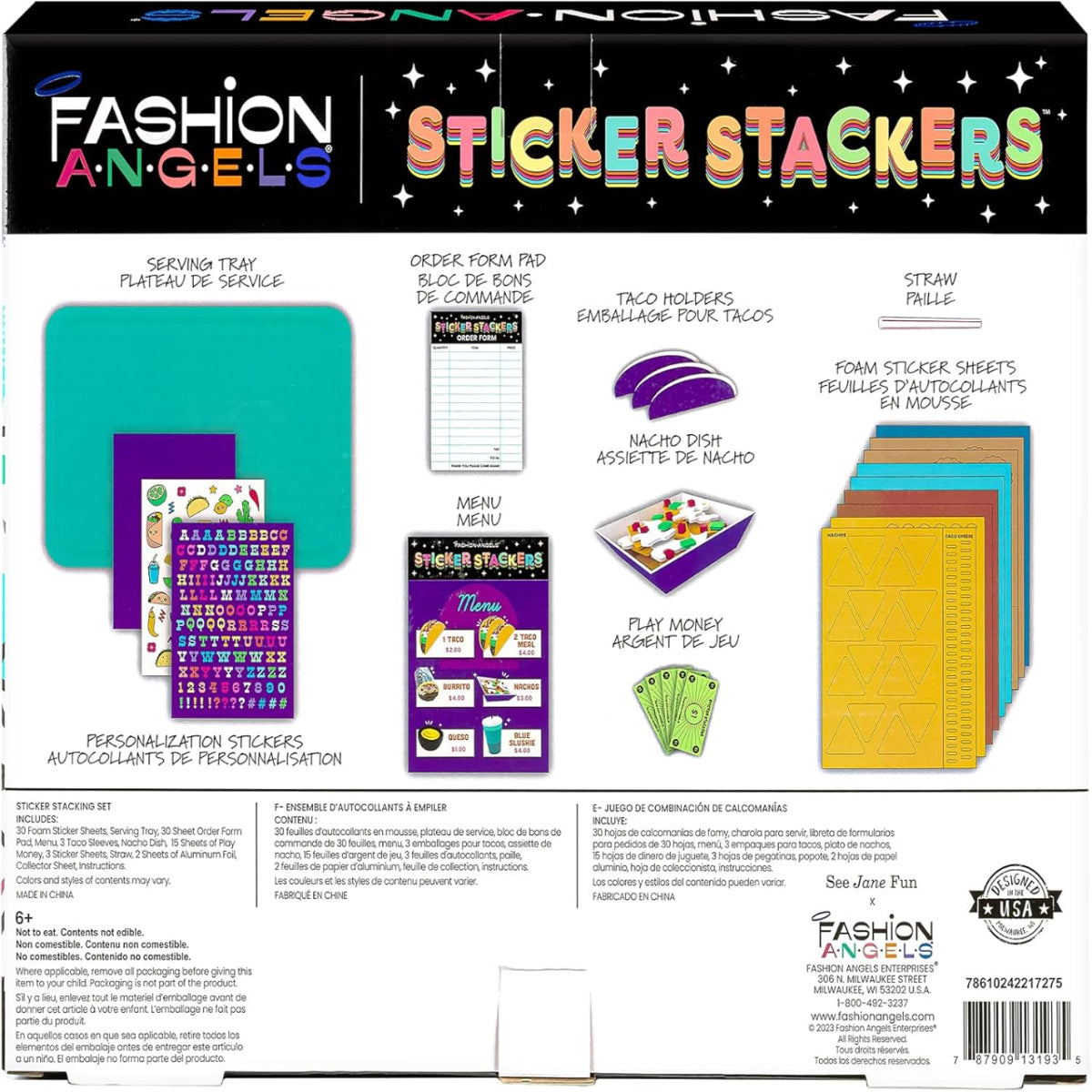 Fashion Angels 3D Modeling Foam Sticker Stackers System, Tacos and Burritos