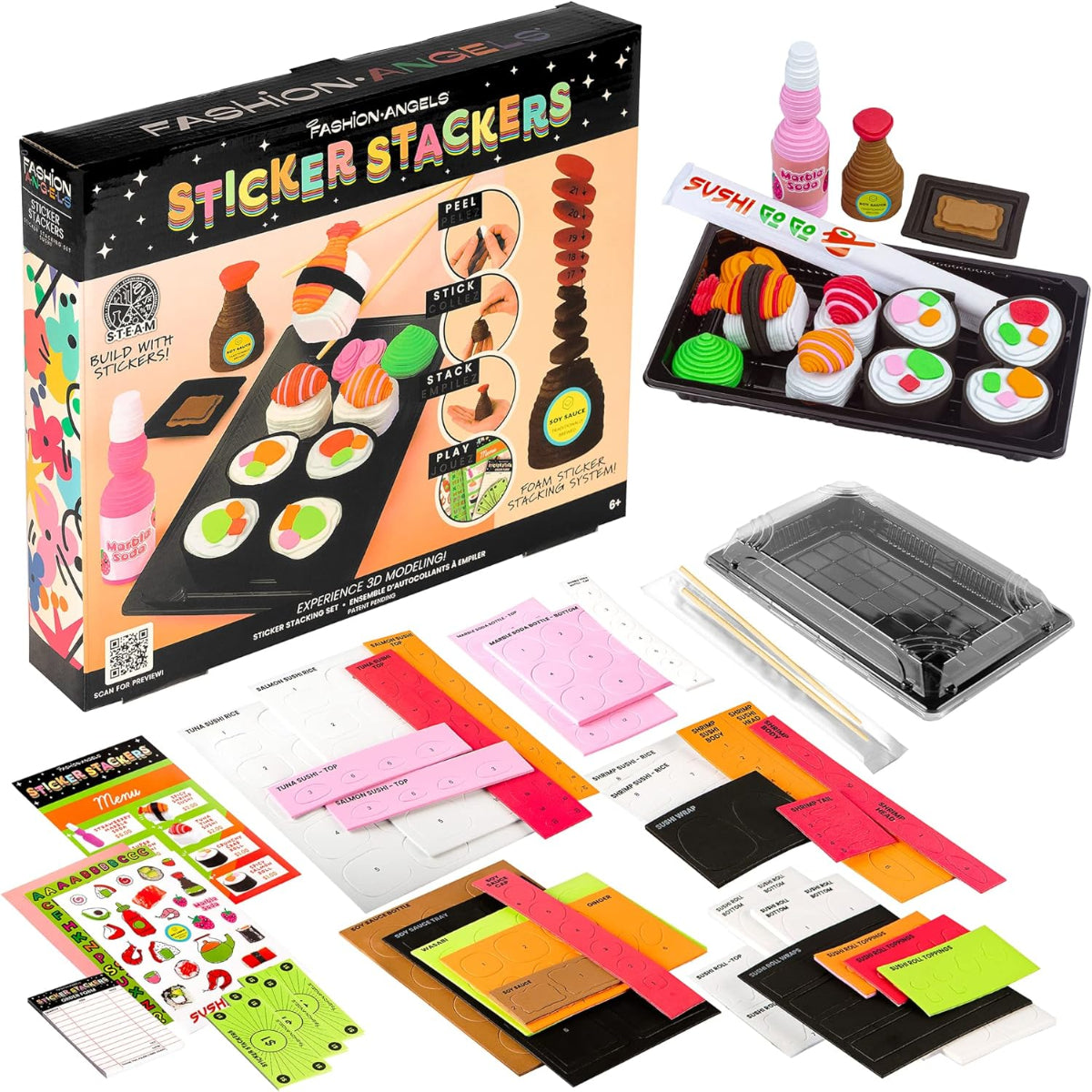 Fashion Angels 3D Modeling Foam Sticker Stackers System, Sushi