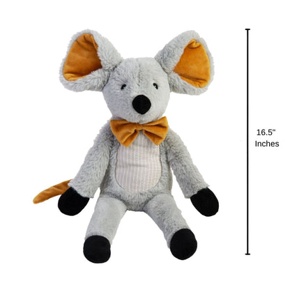Happy Horse Mouse Misty plush mouse standing upright with a 16.5-inch height indicator graphic next to it.