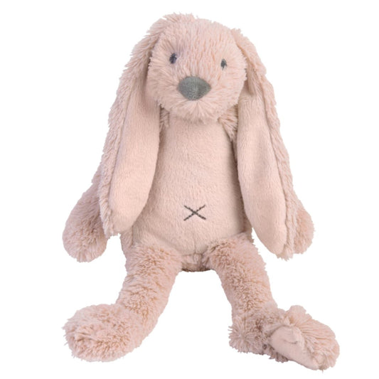 Happy Horse Rabbit Richie soft dusty old pink plush stuffed animal bunny sitting against a white background.