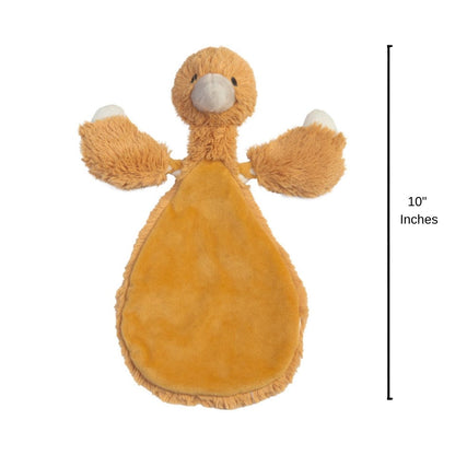 Happy Horse Duck Twine plush security blanket standing upright displaying an 11-inch height indicator graphic.