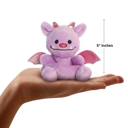 The miniature Marbles Gargoyle plush sitting balanced in an open human hand under a 5-inch height graphic indicator.