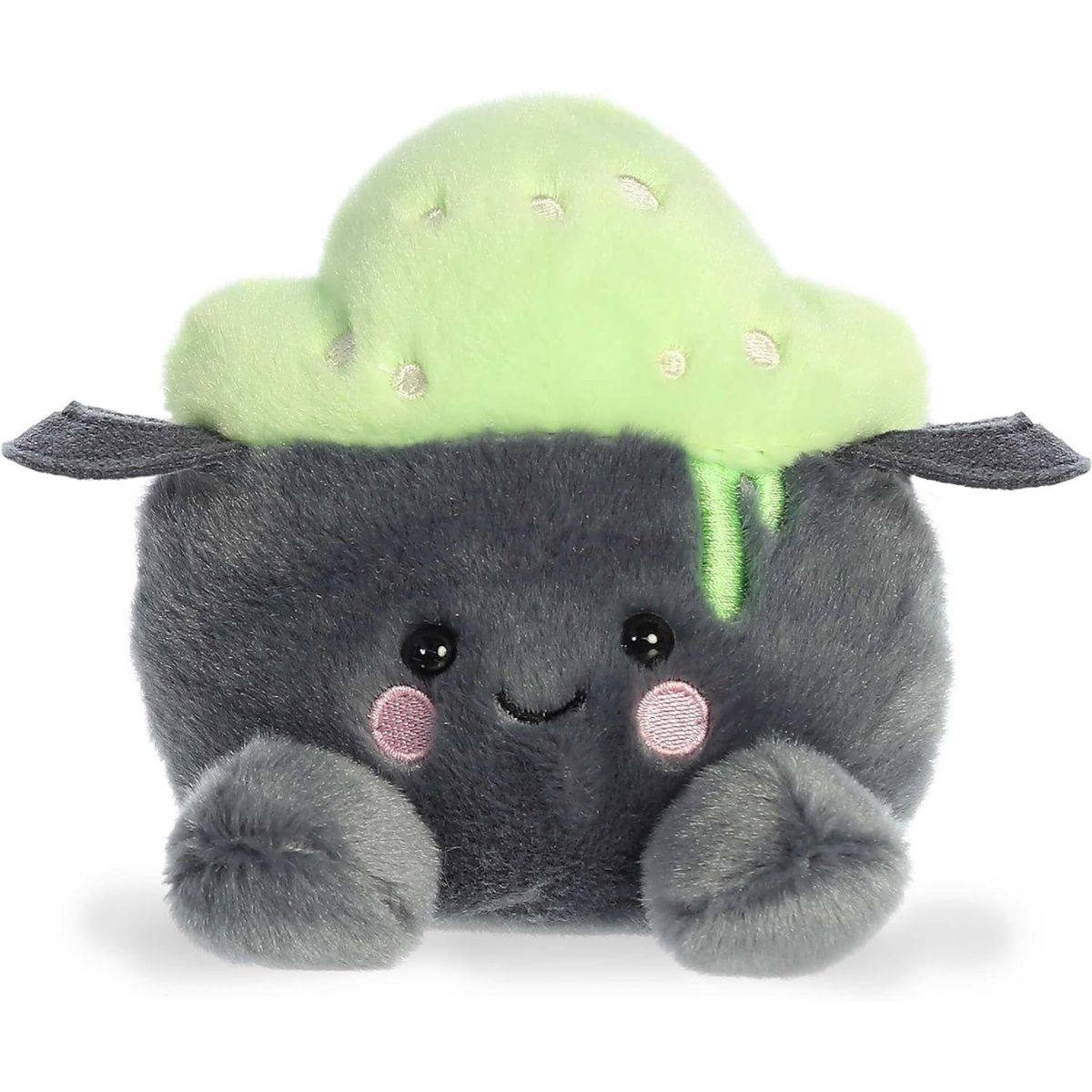 Front view thumbnail of the cute Bubbly Cauldron plush sitting straight, highlighting its symmetrical design, dark eyes, and pink blushing cheeks.