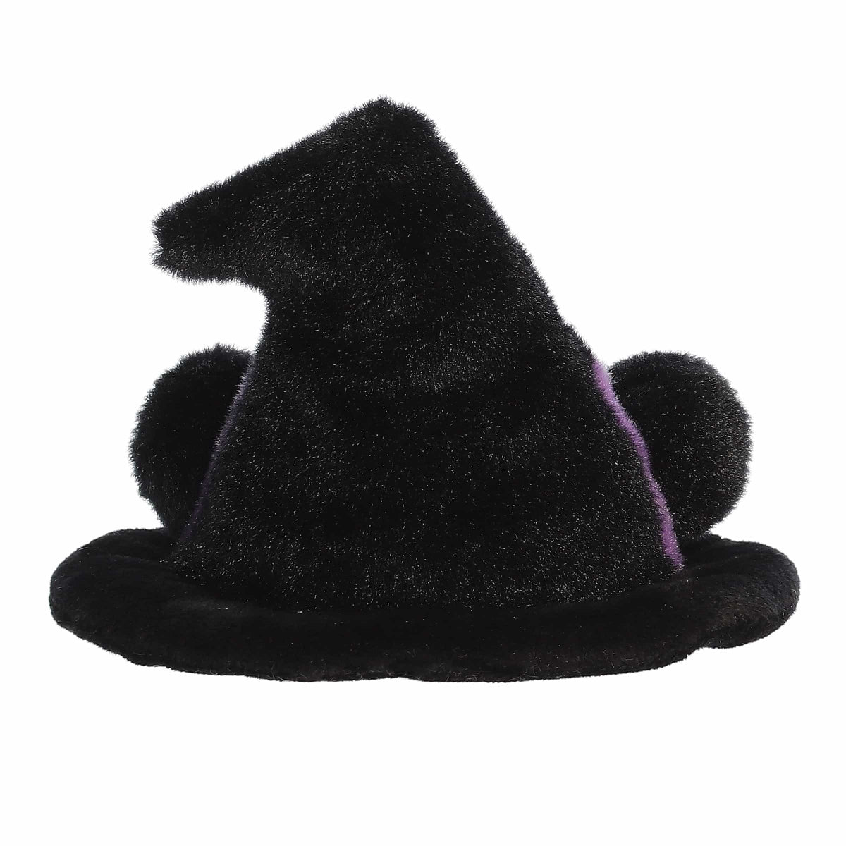 The rear thumbnail view of the black Aurora seasonal witch hat toy displaying its smooth plush back and clean stitch layout.