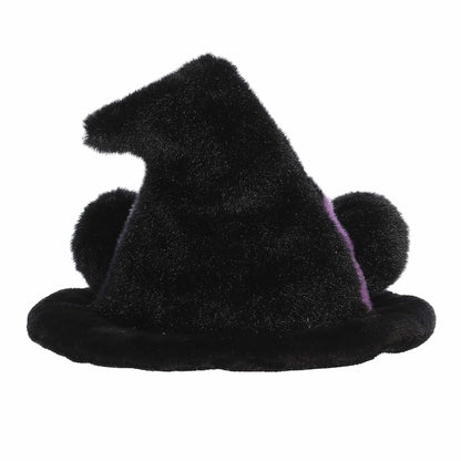 The rear thumbnail view of the black Aurora seasonal witch hat toy displaying its smooth plush back and clean stitch layout.