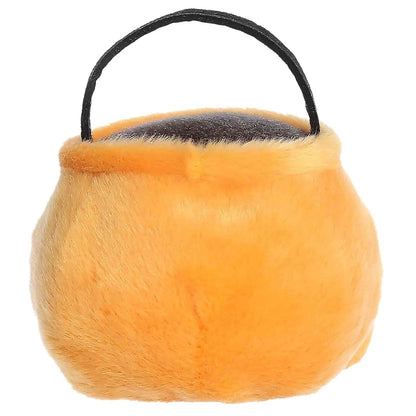 Rear thumbnail view of the Aurora pumpkin bucket stuffed toy displaying its smooth, solid orange plush back.