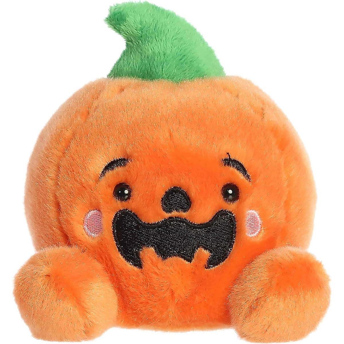 Front view thumbnail of the cute Jackson O'Lantern plush sitting straight, highlighting its expressive mouth, stitched eyebrows, and symmetrical round shape.