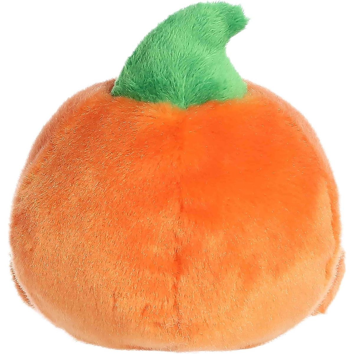 Rear thumbnail view of the Aurora jack-o'-lantern stuffed toy displaying its smooth, solid orange plush back and green stem.
