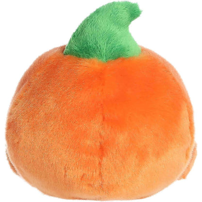 Rear thumbnail view of the Aurora jack-o'-lantern stuffed toy displaying its smooth, solid orange plush back and green stem.