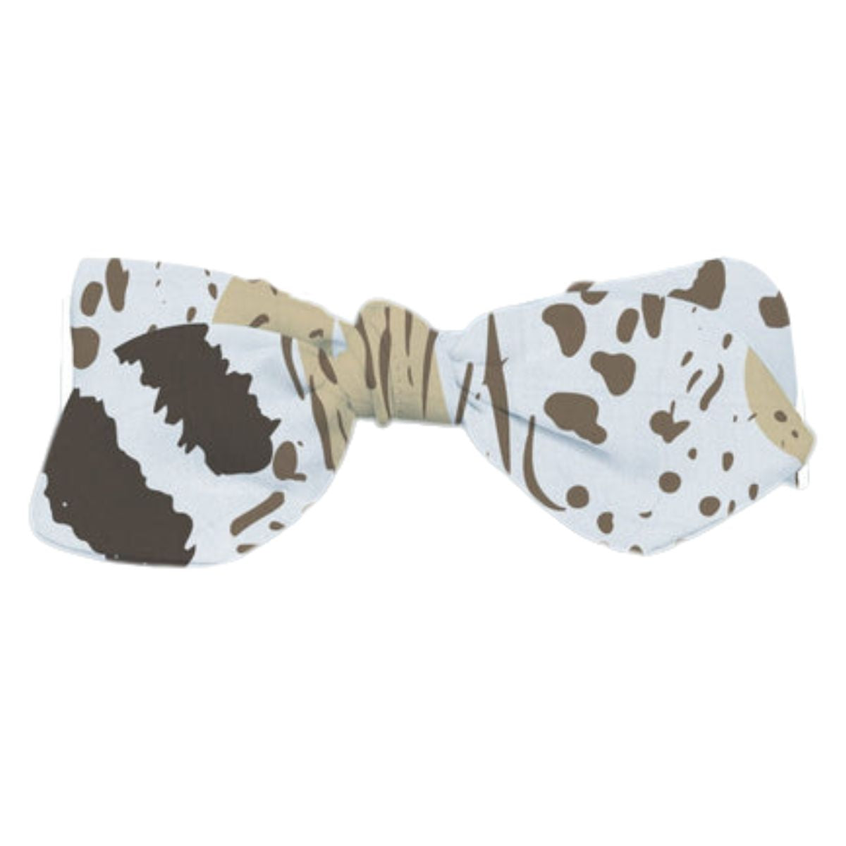 Close-up of the abstract Savannah animal print baby headband featuring a pre-tied bow.