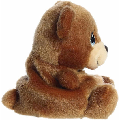 The right side profile view of the sitting Aurora Palm Pals teddy bear plush highlighting its compact rounded shape.