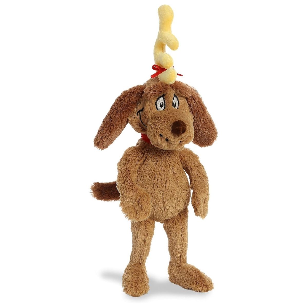 Angled front view of the Aurora Max plush toy shown in a full standing position on its four paws.