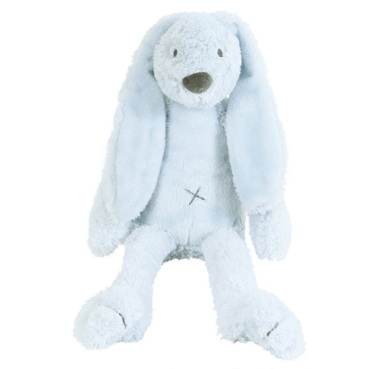 Happy Horse Rabbit Richie soft pastel blue plush stuffed animal bunny sitting against a white background.