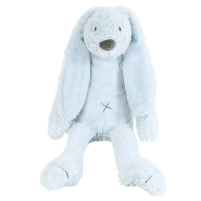 Happy Horse Rabbit Richie soft pastel blue plush stuffed animal bunny sitting against a white background.