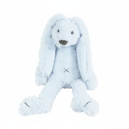 Happy Horse 11-inch Blue Rabbit Richie plush stuffed bunny sitting down in a front-facing profile layout.