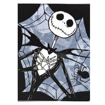 Full flat view of the Nightmare Before Christmas Silk Touch blanket featuring Jack Skellington on a giant spider web background.