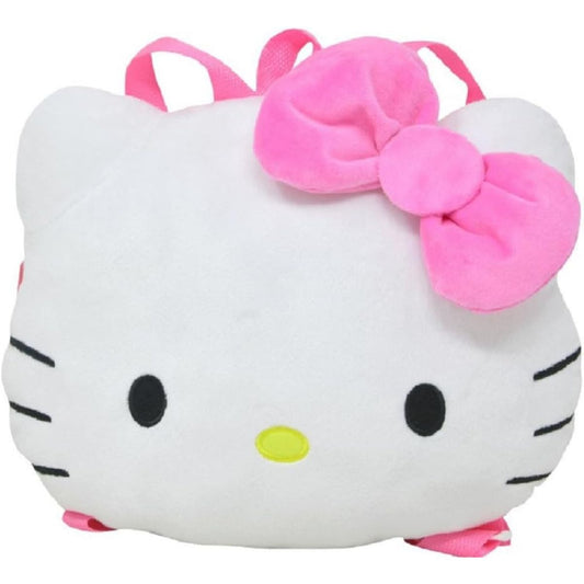 Hello Kitty Head Shaped Pink Bow Plush Backpack 10"x13" Inches