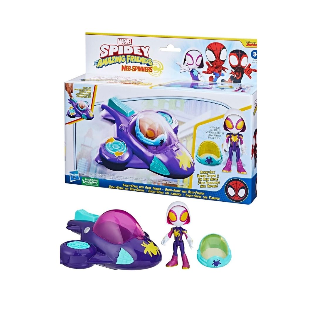 Marvel Spidey and His Amazing Friends Web-Spinners Ghost-Spider with Glide Spinner Toy Car