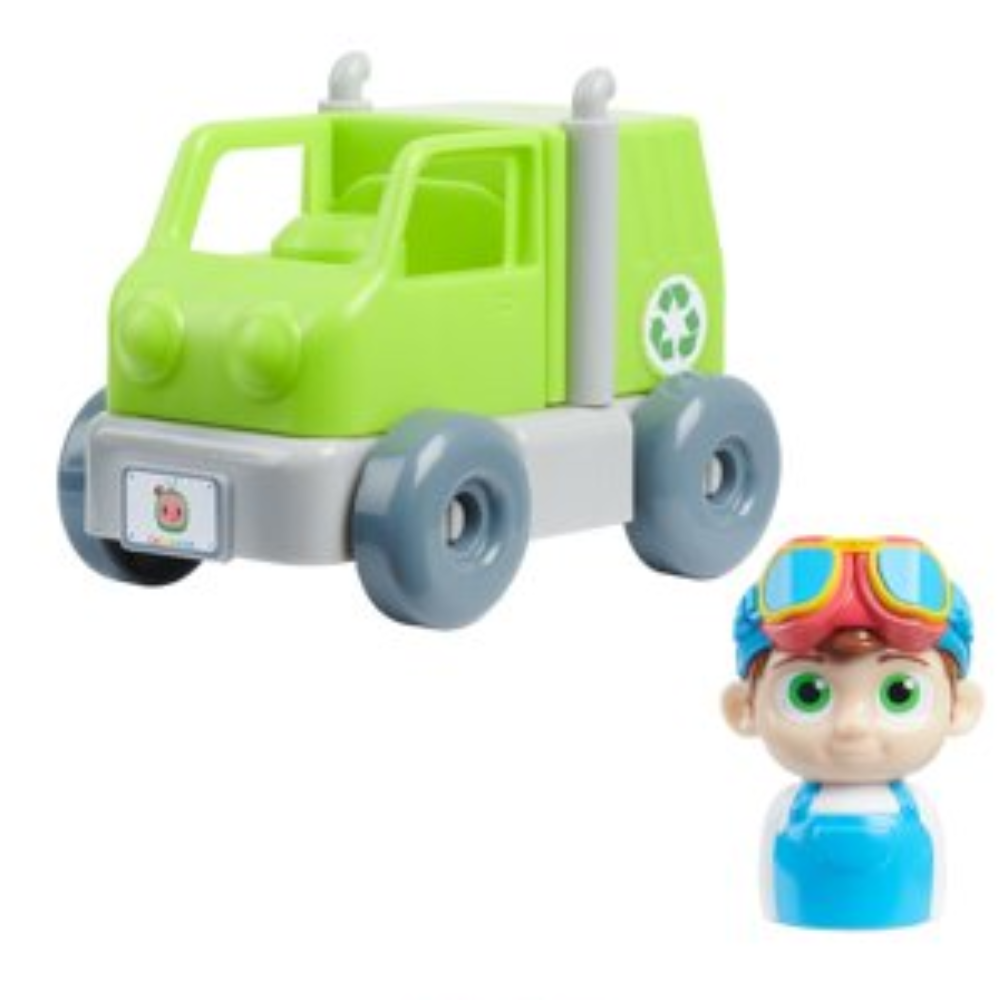 Cocomelon Build-A-Vehicle, TomTom in Garbage Truck Vehicle 4 Piece Set