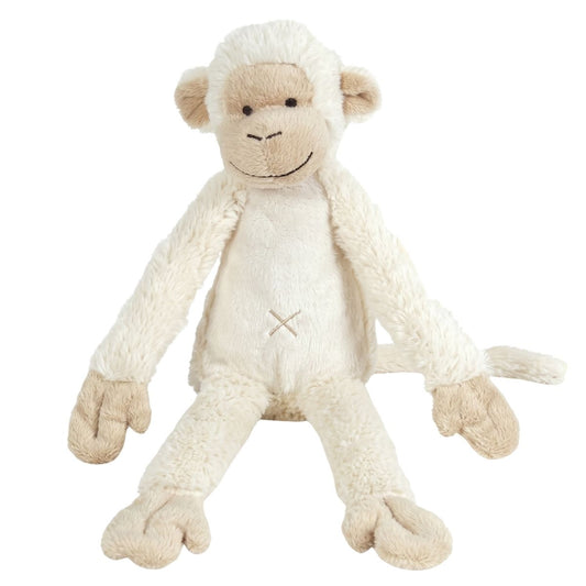 Happy Horse Monkey Mickey No. 2 ivory and beige plush stuffed animal sitting against a white background.