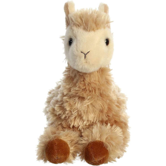 Straight-on front view of the llama stuffed animal highlighting its sweet face, perky ears, and soft sitting posture.