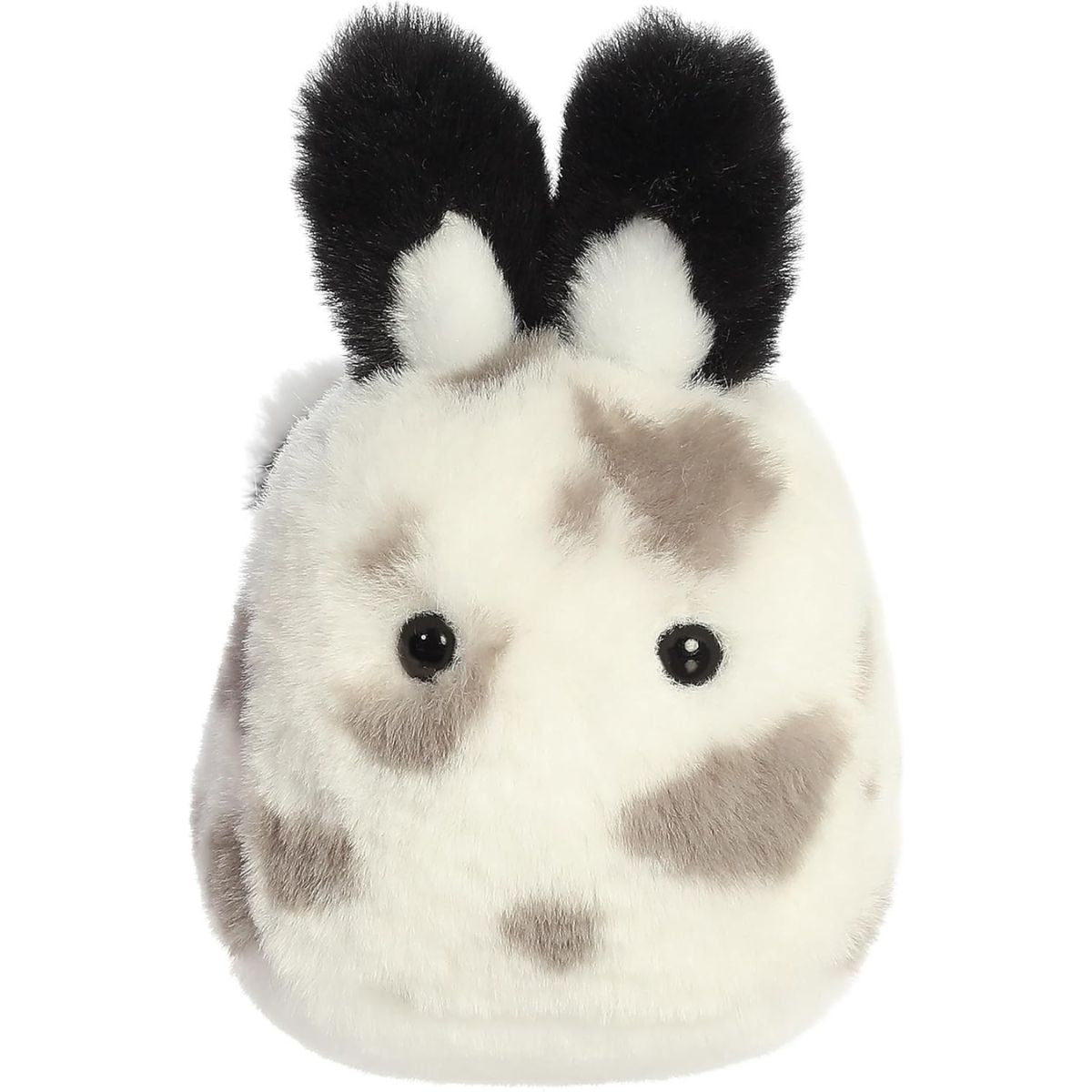Straight-on front view of the soft sea bunny plush showing its face and black ear-like rhinaphores.