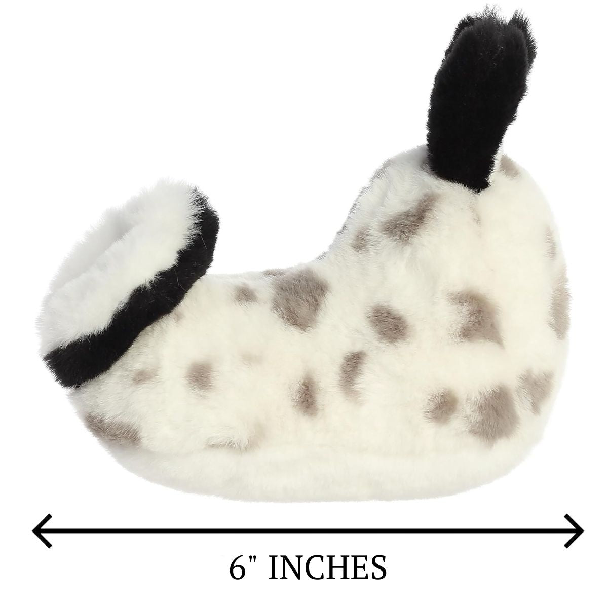 Side profile view of the Serene Sea Bunny plush with a measurement graphic indicating it is 6 inches long.