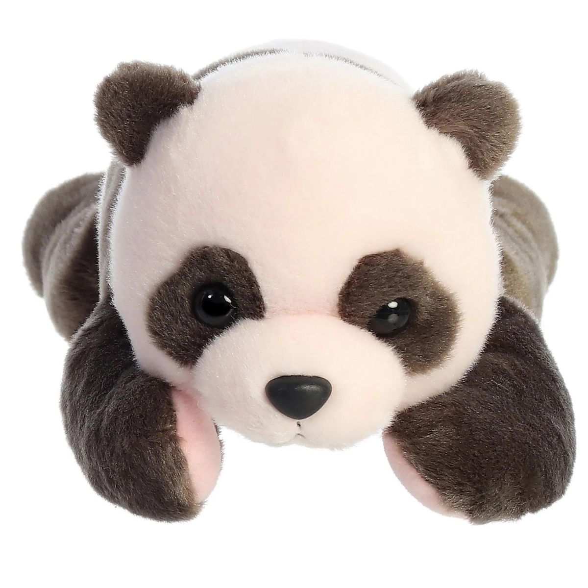 Straight front view of the baby panda stuffed animal highlighting its sweet face, dark eye patches, and floppy front paws.