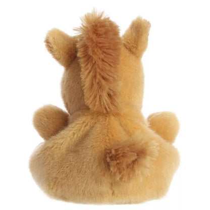 Rear thumbnail view of the Aurora pony stuffed toy displaying its smooth tan plush back, fluffy brown mane strip, and small tufted tail.