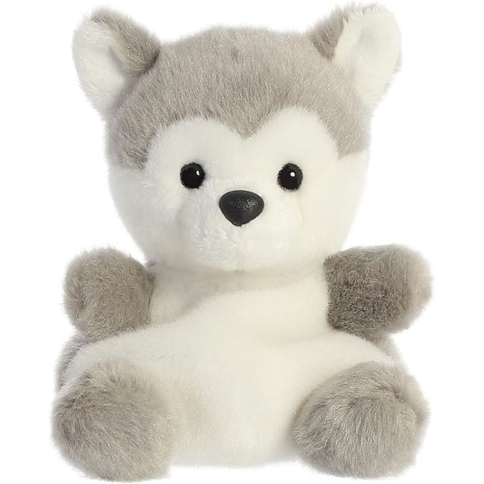 Close-up front portrait thumbnail of the Busky Husky plush highlighting its dark eyes and black button nose.