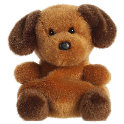 Straight front view of the Ruff Ruff Puppy plush sitting upright, showing his friendly expression and little dark brown paws.