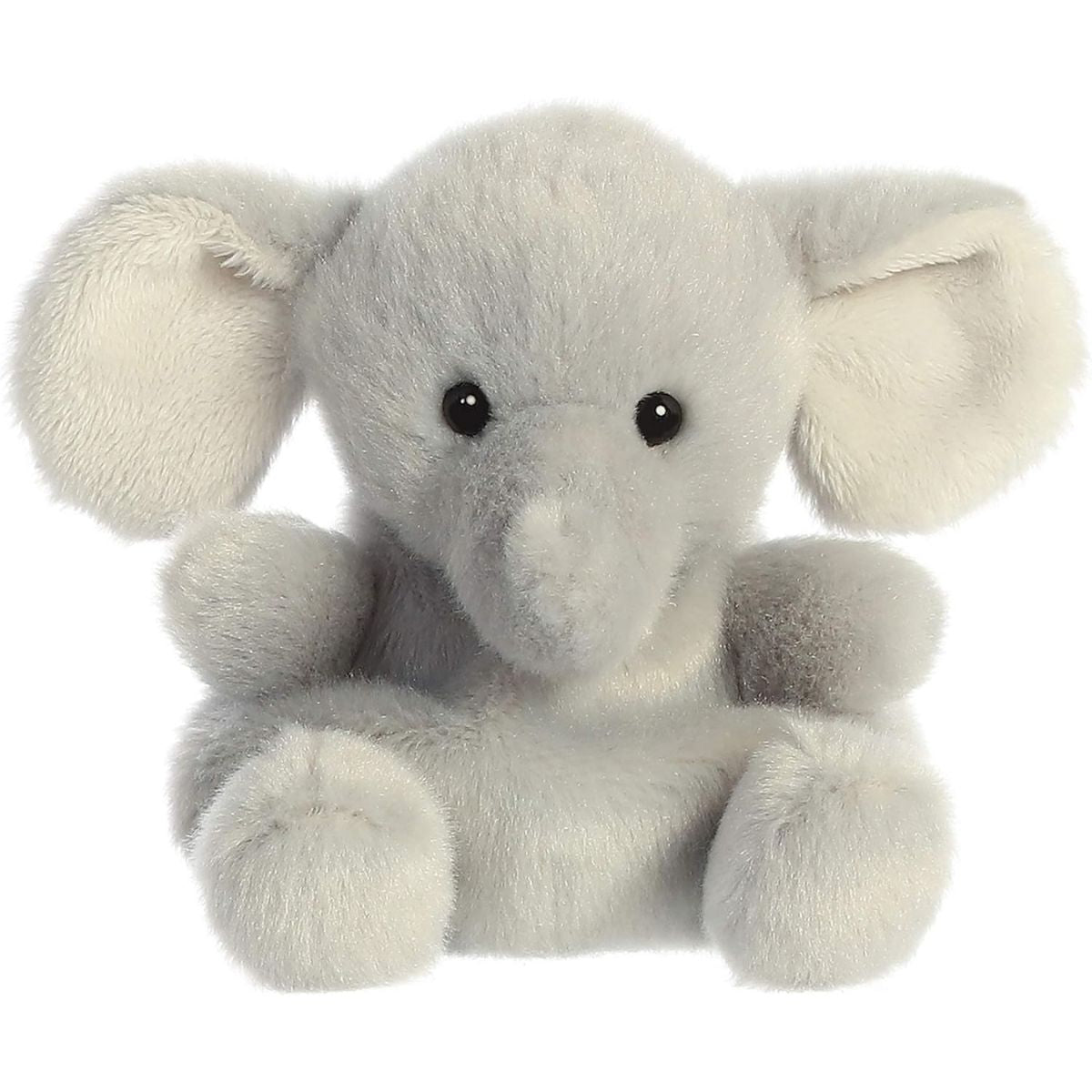 Front view thumbnail of the cute Stomps Elephant plush sitting straight, highlighting its symmetrical face, dark safety eyes, and small extended gray limbs.
