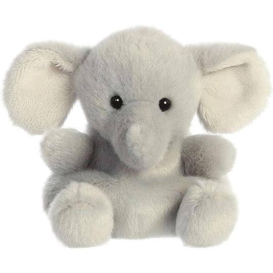Front view thumbnail of the cute Stomps Elephant plush sitting straight, highlighting its symmetrical face, dark safety eyes, and small extended gray limbs.