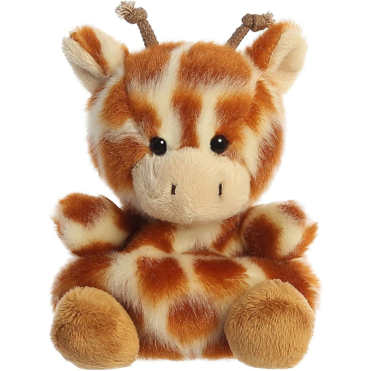 Front view thumbnail of the cute Safara Giraffe plush sitting straight, highlighting its dark safety eyes, rounded ears, and small plush paws.