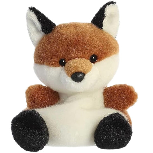 Straight front view of the Sly Fox plush sitting upright, showing his friendly expression and little black paws.