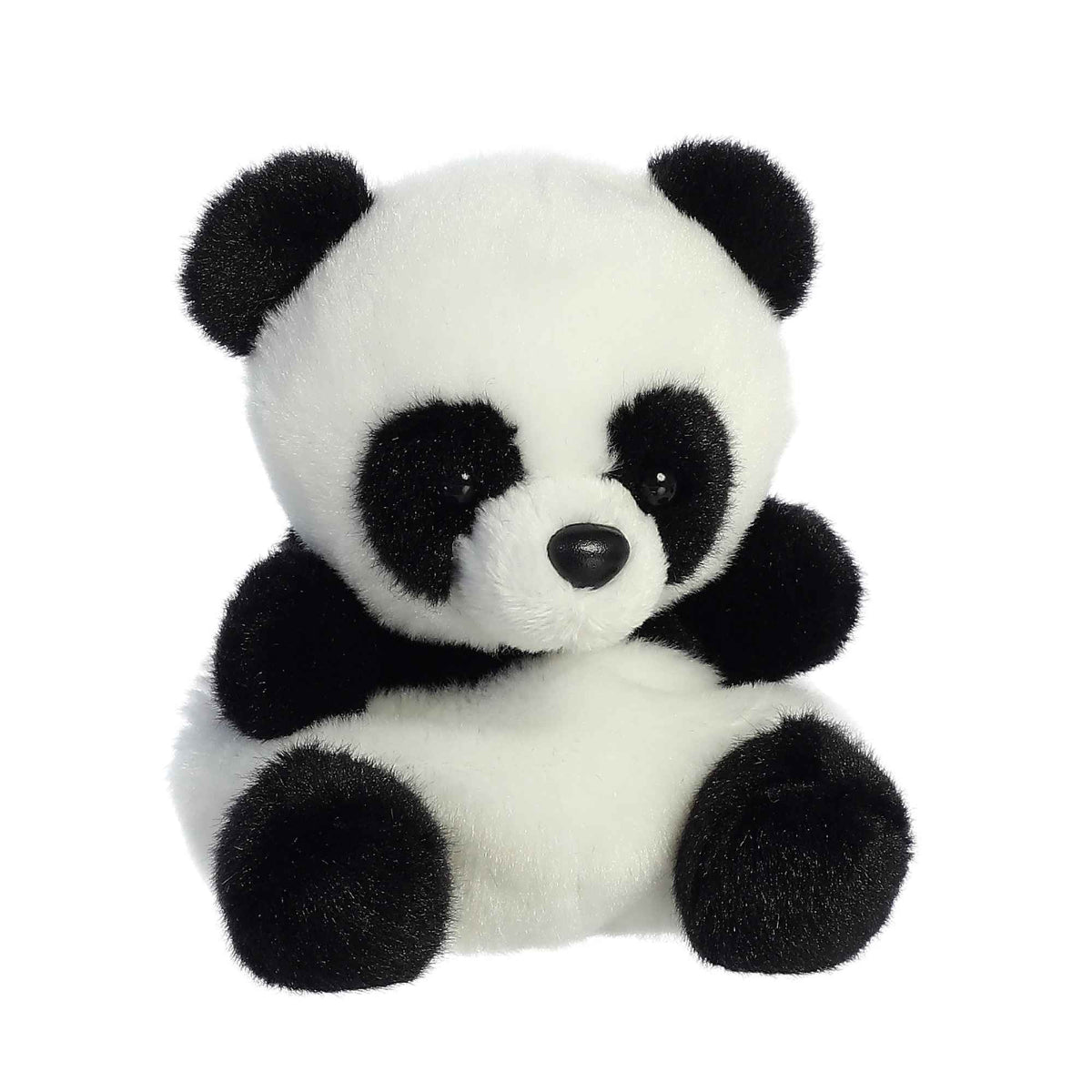 Plush panda toy on a white background