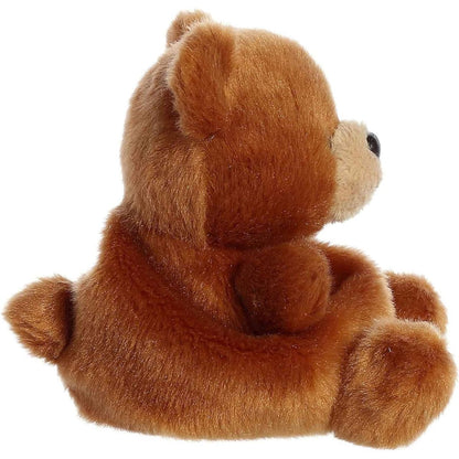 Side profile thumbnail of the mini bear plush showcasing its rounded back profile, soft muzzle, and cozy seated posture.