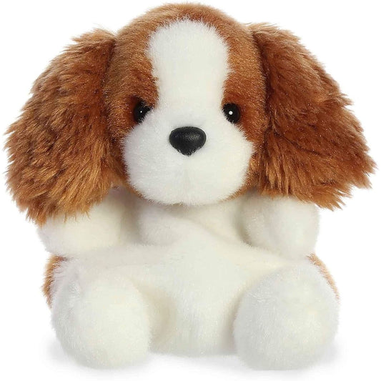 Front view thumbnail of the cute brown and white Lady Spaniel plush sitting straight, highlighting its dark eyes and sweet puppy expression.