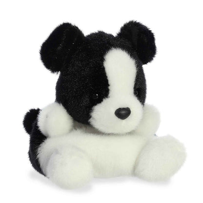 Front view of the adorable Aurora Brody Collie stuffed animal featuring a sweet face, dark eyes, a black nose, and soft white paws.