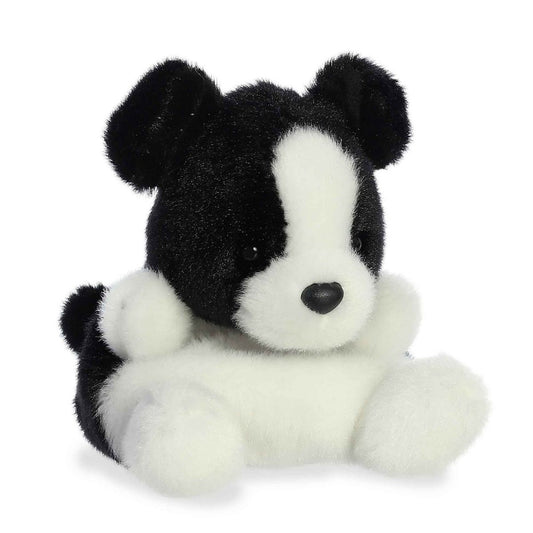Front view of the adorable Aurora Brody Collie stuffed animal featuring a sweet face, dark eyes, a black nose, and soft white paws.