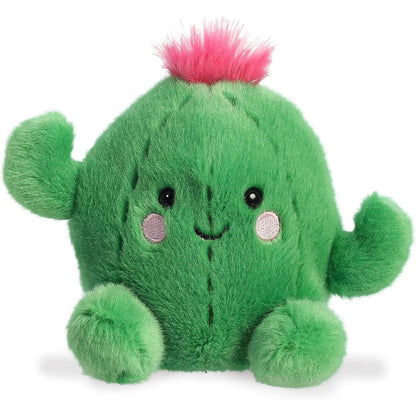 Front view thumbnail of the cute Prickles Cactus plush sitting straight, highlighting its dark safety eyes, happy smile, rosy pink cheeks, and small green feet.