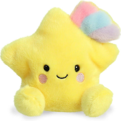 Front view thumbnail of the cute yellow Pisces Shooting Star plush sitting straight, highlighting its friendly expression and rosy blushing cheeks.