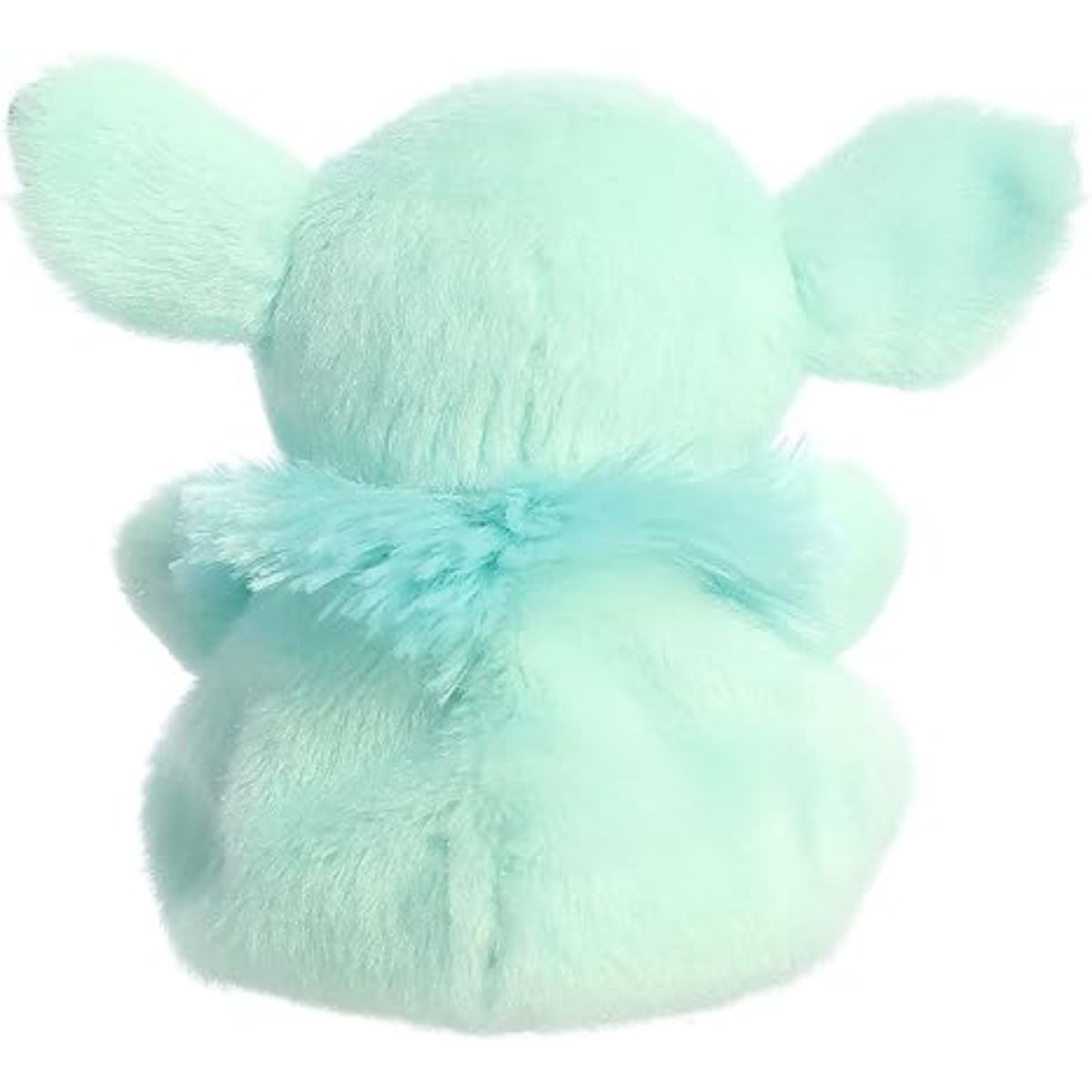 Rear view thumbnail of the Aurora goblin stuffed toy displaying its smooth mint-green plush back and teal neck ruff from behind.