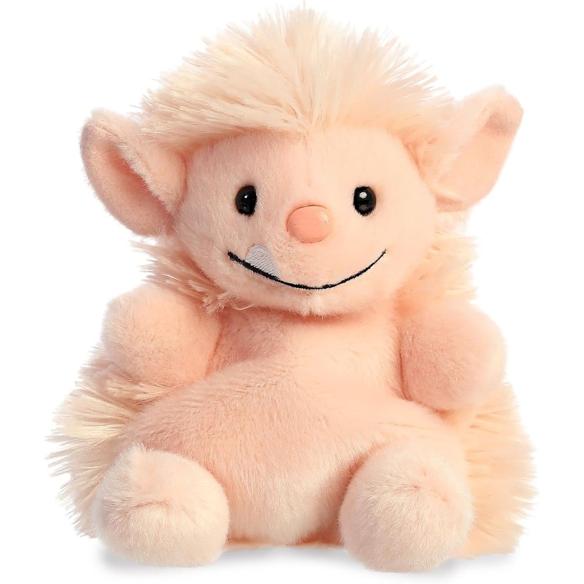 Front view thumbnail of the cute peach Moh Ogre plush sitting straight, highlighting its friendly expression, small arms, and symmetrical seated pose.