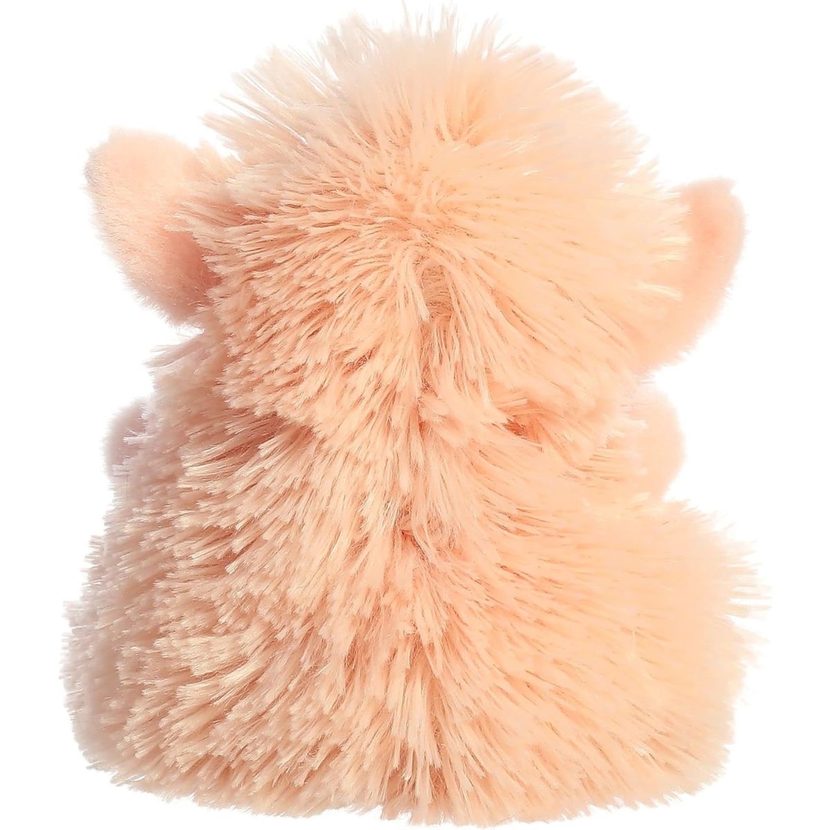 Rear view thumbnail of the Aurora ogre stuffed toy displaying its fully textured, fluffy peach plush mane from behind.